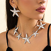 Starfish Iron Link Chain Necklaces & Stud Earrings Sets FS-WG81930-02-2