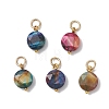 Dyed Natural Tiger Eye Faceted Hexagonal Cut Pendants PALLOY-JF04800-02-1