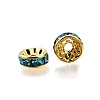 Brass Grade A Rhinestone Spacer Beads RSB038NF-13G-2