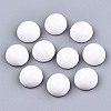 Spray Painted White Wood Cabochons WOOD-TAC0001-23A-1