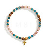 Vintage Brass Cross Charm Bracelets GR0330-6-1
