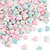 120Pcs 3 Styles Crackle Opaque Acrylic Beads OACR-TA0004-77-3