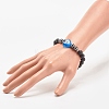 Natural Lava Rock & Synthetic Hematite Stretch Bracelet BJEW-JB08323-01-3