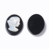 Natural Black Agate Cameo Cabochons G-L556-A-3