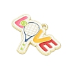 Tennis Alloy Enamel Pendants AL-CBA292F-02H-G-2