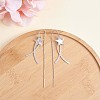 Anti-Tarnish Rhodium Plated 925 Sterling Silver Star with Chain Tassel Dangle Earrings JE1043A-5