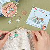 Alloy Enamel Dog & Whale Tail & Leaf & Sakura Flower & Clothes Pendant Locking Stitch Markers HJEW-AB00044-3