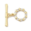 Star Brass Micro Pave Clear Cubic Zirconia Toggle Clasps KK-G548-27G-2