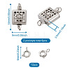 6 Sets 3 Style Alloy Box Clasps FIND-TA0001-54-17