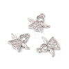 Rack Plating Brass Micro Pave Clear Cubic Zirconia Charms KK-G433-14P-3