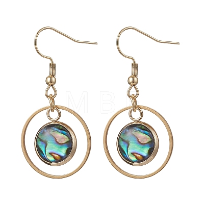 Paua Shell Dangle Earrings EJEW-JE06981-1