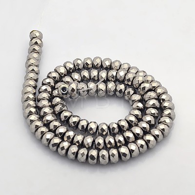 Electroplate Non-magnetic Synthetic Hematite Beads Strands G-J208F-06-1