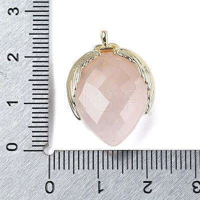 Natural Rose Quartz Pendants G-U019-01G-01-1