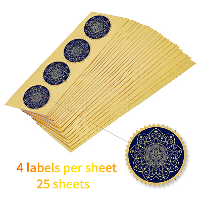 Self Adhesive Gold Foil Embossed Stickers DIY-WH0219-009-1