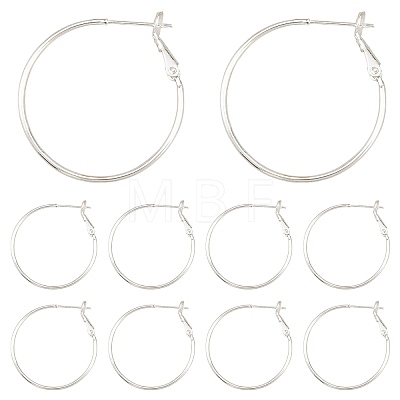 10Pcs Brass Hoop Earrings KK-YW0003-68S-1