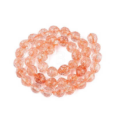 Crackle Transparent Glass Beads Strands GLAA-N068-04A-10-1