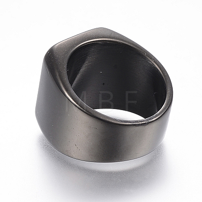 304 Stainless Steel Signet Band Rings for Men RJEW-G091-16-1