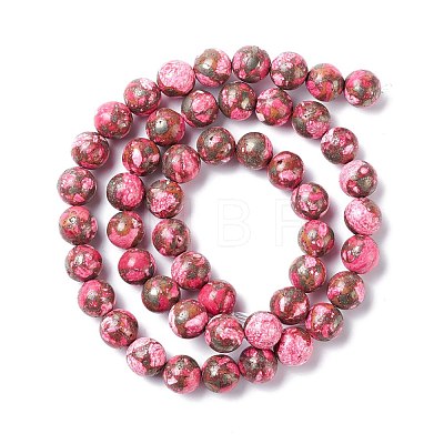 Assembled Synthetic Pyrite and Dyed Howlite Beads Strands G-K317-A03-02-1