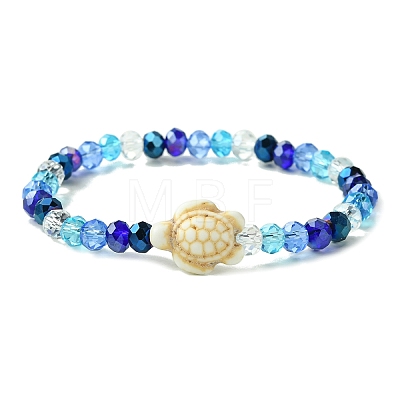 Electroplated Glass Beaded Stretch Bracelets BJEW-JB10900-01-1