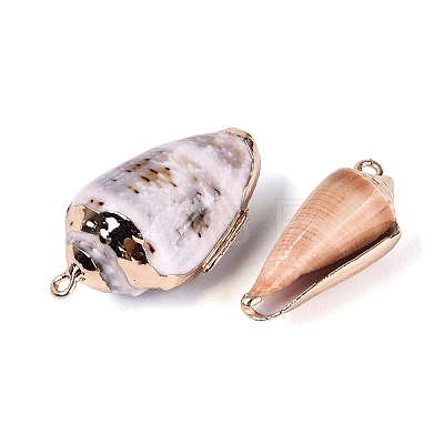 Electroplate Natural Spiral Shell Pendants SSHEL-Q100-31-01KCG-1