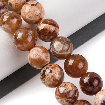 Natural Fire Crackle Agate Beads Strands G-G163-A01-04-1