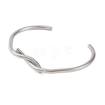 304 Stainless Steel Cuff Bangles for Women BJEW-D048-08P-1