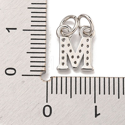 Initial Letter Brass with Cubic Zirconia Charms KK-Q814-26M-P-1