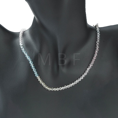Bling Glass Round Beaded Necklace for Women NJEW-PH01490-02-1