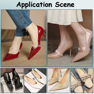 CRASPIRE 12 Pairs 3 Style Transparent TPU Anti-Loose Shoelace for High-heeled Shoes FIND-CP0001-96-1