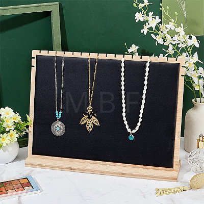 Detachable Wood Slant Back Necklace Display Stands NDIS-WH0010-18A-1