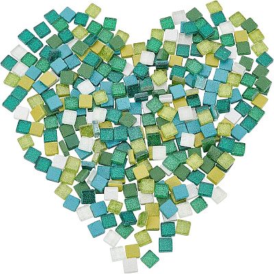 Glitter Glass Cabochons GLAA-FH0001-01E-1