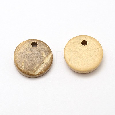 Dyed Flat Round Coconut Charms COCO-N001-02C-15mm-1