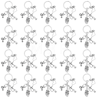 20Pcs Alloy Medical Theme Keychains KEYC-SC00039-1