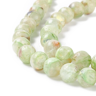 Assembled Synthetic Green Fluorite and Selenite Beads Strands G-K317-A16-1