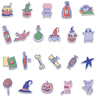 Halloween Themed PVC Waterproof Sticker Labels HAWE-PW0001-039-1