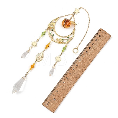 Brass Sun Moon Star Suncatcher HJEW-TA00497-1