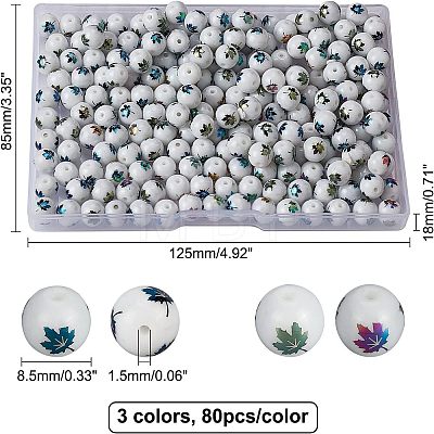 CHGCRAFT 240Pcs 3 Colors Autumn Theme Electroplate Glass Beads EGLA-CA0001-03-1