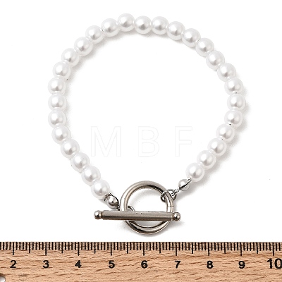 Plastic Pearl Beaded Bracelets for Women BJEW-L716-02P-1