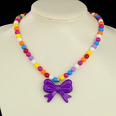 Fashion Acrylic Necklaces for Kids NJEW-JN00330-1