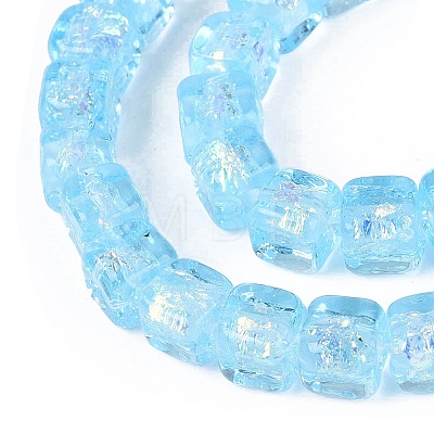 Handmade Foil Glass Beads Strands FOIL-Q002-04C-1