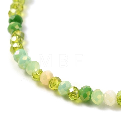 Faceted Round Glass Beads Stretch Bracelet for Teen Girl Women BJEW-JB07072-04-1