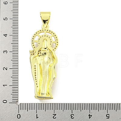 Rack Plating Brass Micro Pave Clear Cubic Zirconia Pendants KK-B091-21G-03-1