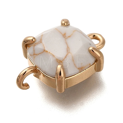 Brass Glass Imitation Gemstone Connector Charms KK-Z076-01G-04-1