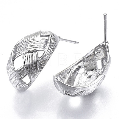 Brass Half Hoop Earrings KK-N232-110P-NF-1