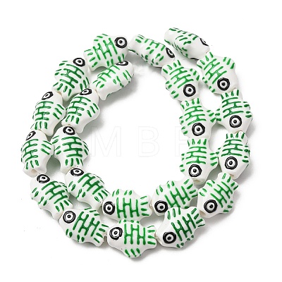 Handmade Printed Porcelain Beads PORC-F005-03B-02-1