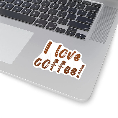 50Pcs Coffee PVC Stickers PW-WG50366-01-1