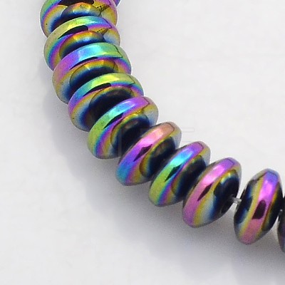 Electroplate Non-magnetic Synthetic Hematite Rondelle Beads Strands G-J216B-10-1
