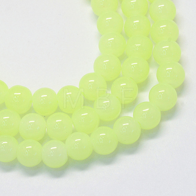 Baking Paint Imitation Jade Glass Round Bead Strands LS-DGLA-Q021-4mm-21-1