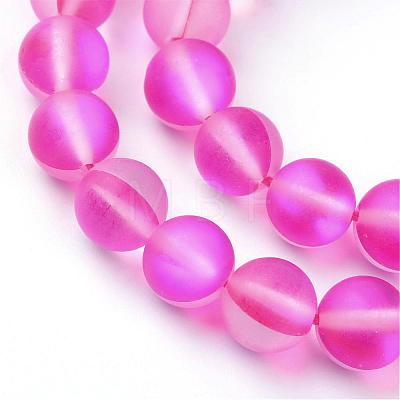 Synthetic Moonstone Beads Strands G-R375-6mm-A-1