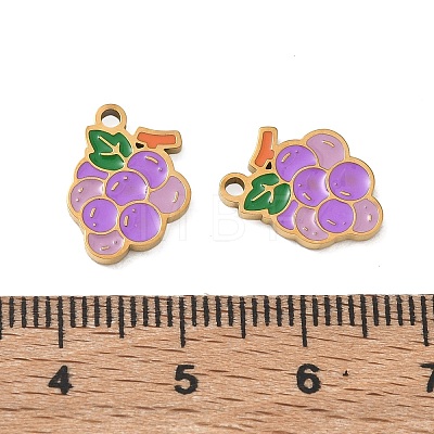 Fruit 304 Stainless Steel Enamel Pendants SA-CBA49D2-11G-09-1